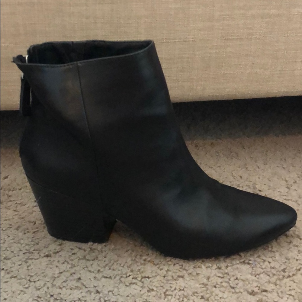 Black Leather Bootie